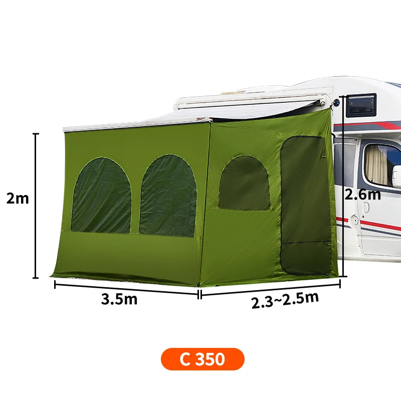 Caravan Awning Tent RV Screen Room Family Room Camper Privacy Room Sunshade Campervan Tent Outdoor Camping Shelter
