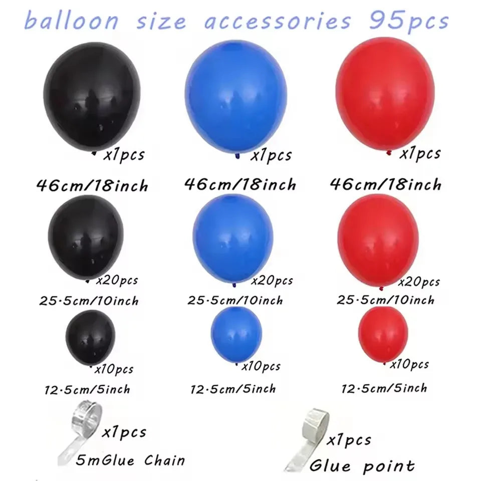 95PCS Red Blue Balloon Garland Arch Kit Set Birthday Decor Graduation Decor Celebration Decor Indoor Decor Party Decor Supplies