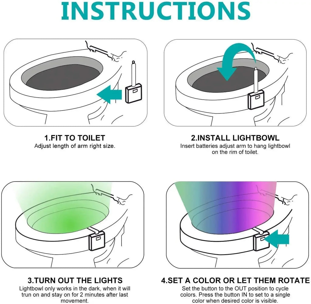 Motion Sensor Lights, Wireless Led Night Lights, Rgb 8/16 Color Lights, Bathroom Ambient Lights, Color Sensors, Led Night Lights