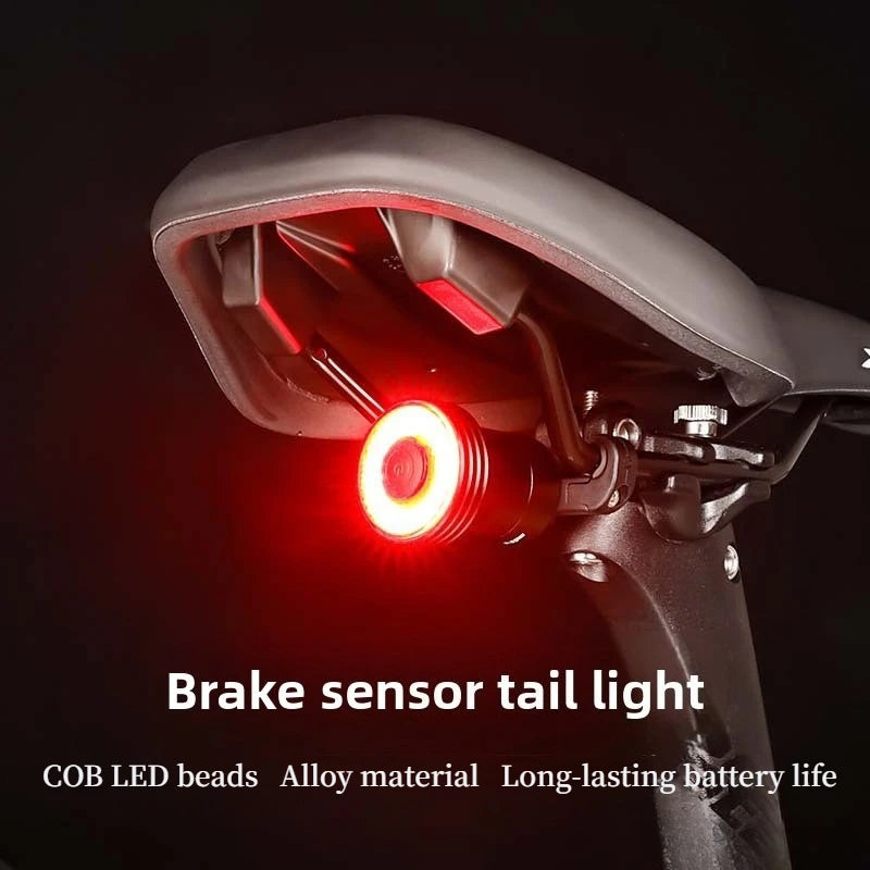 Bicycle tail lights mountain road bike highlight warning lights brake lights outdoor riding lights smart lights