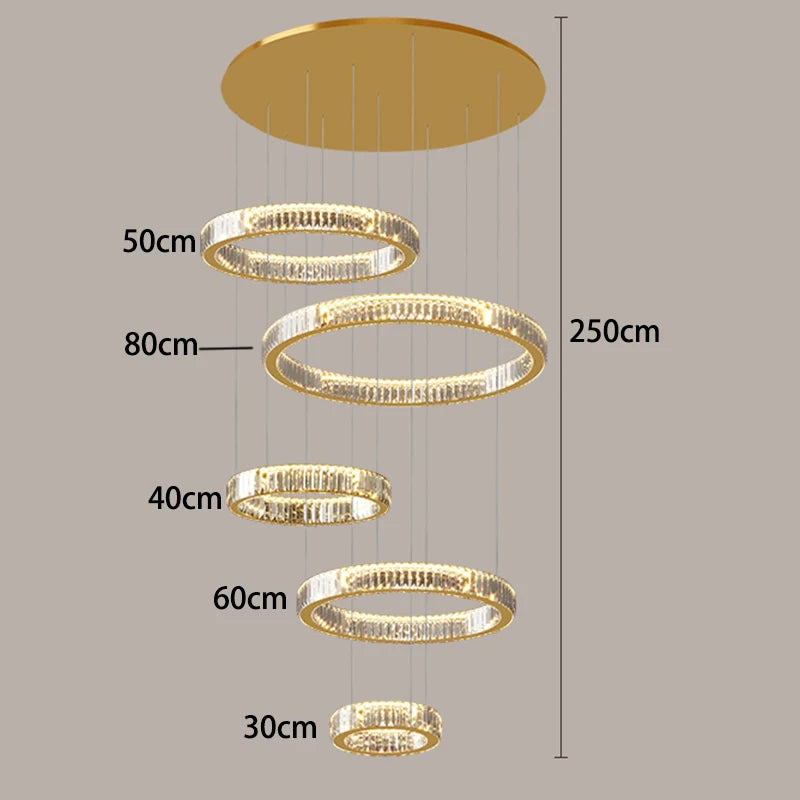 Nordic home decor Crystal chandelier Dining room chandelier ceiling lamp villa chandelier stair lamp interior lighting fixture