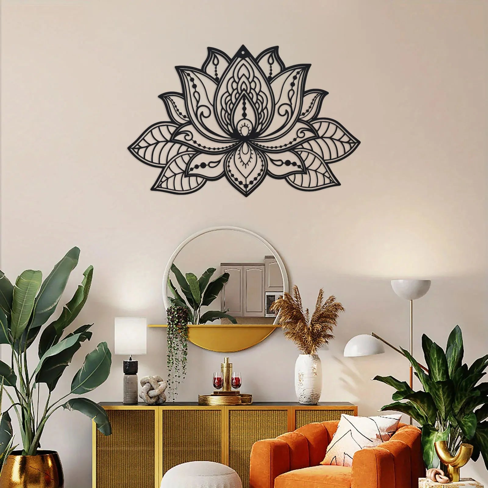 1Pc Metal Lotus Flower Mandala Wall Art, Metal Wall Decor, Meditation Room Decor, Lotus Wall Decor, Zen Decor, Yoga Gifts