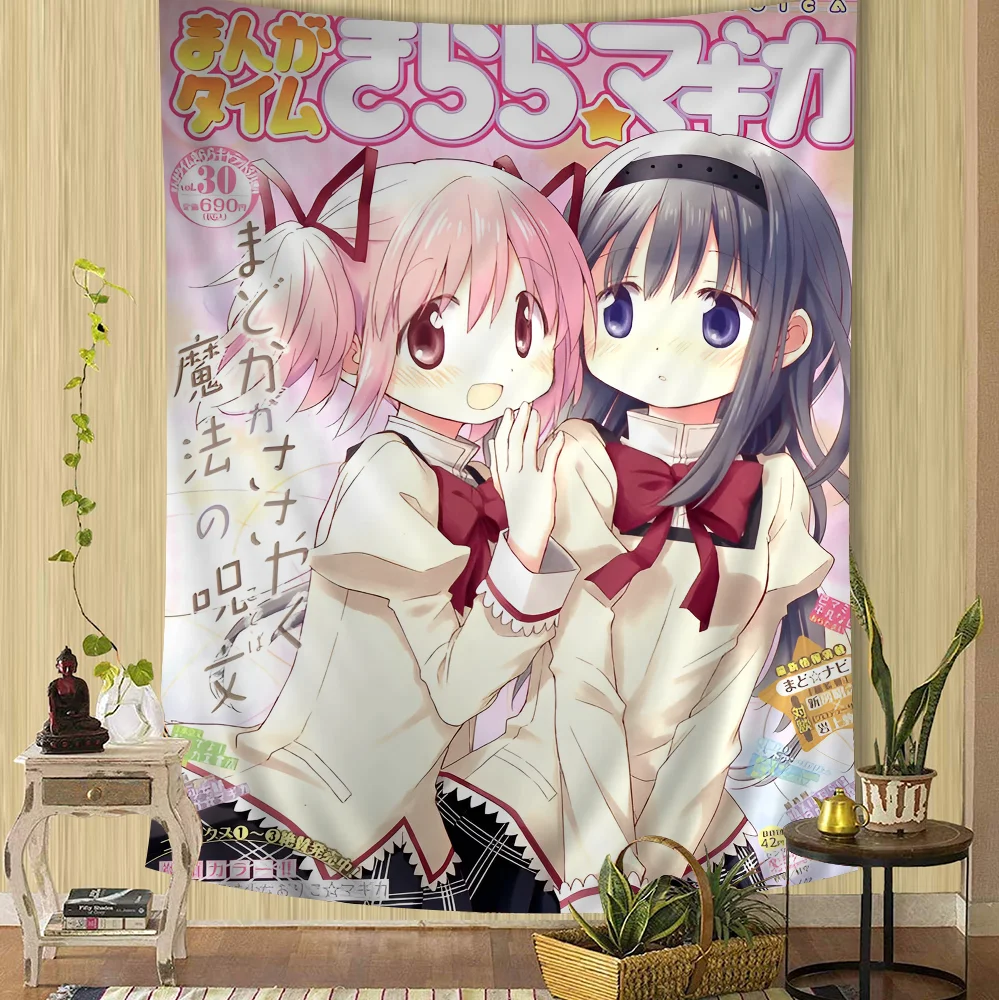VIKAMA Anime Magical Girl Tapestry Bohemian Tapestry Tarot Hippie Tapestry Dorm Japanese-Style Tapestry Wall Decor