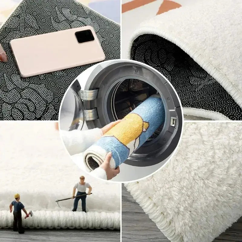 VIKAMA Creative Decorative Rugs Smoking Cigar Floor Mats Cozy Warm Living Room Rugs Bedroom Bedside Rugs Home Decoration