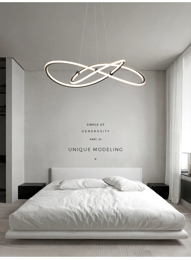 Simple Modern Ceiling Chandelier Adjustable Indoor Lighting High Brightness for Living Room Dining Room Bedroom Decor Ornament