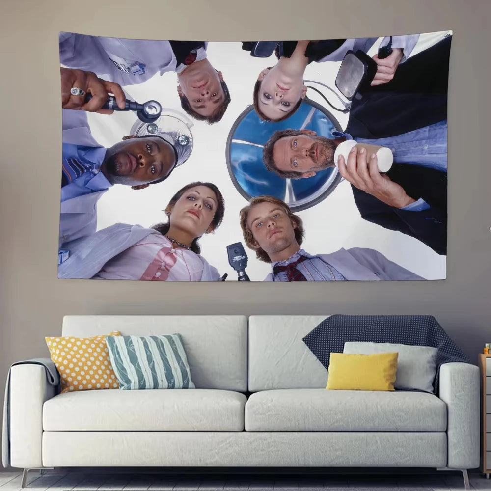 House MD Tapestry Wall Decor | Printed Hanging Cloth for Bedroom Dorm Living Room Club Home Party Festival Background Decoration