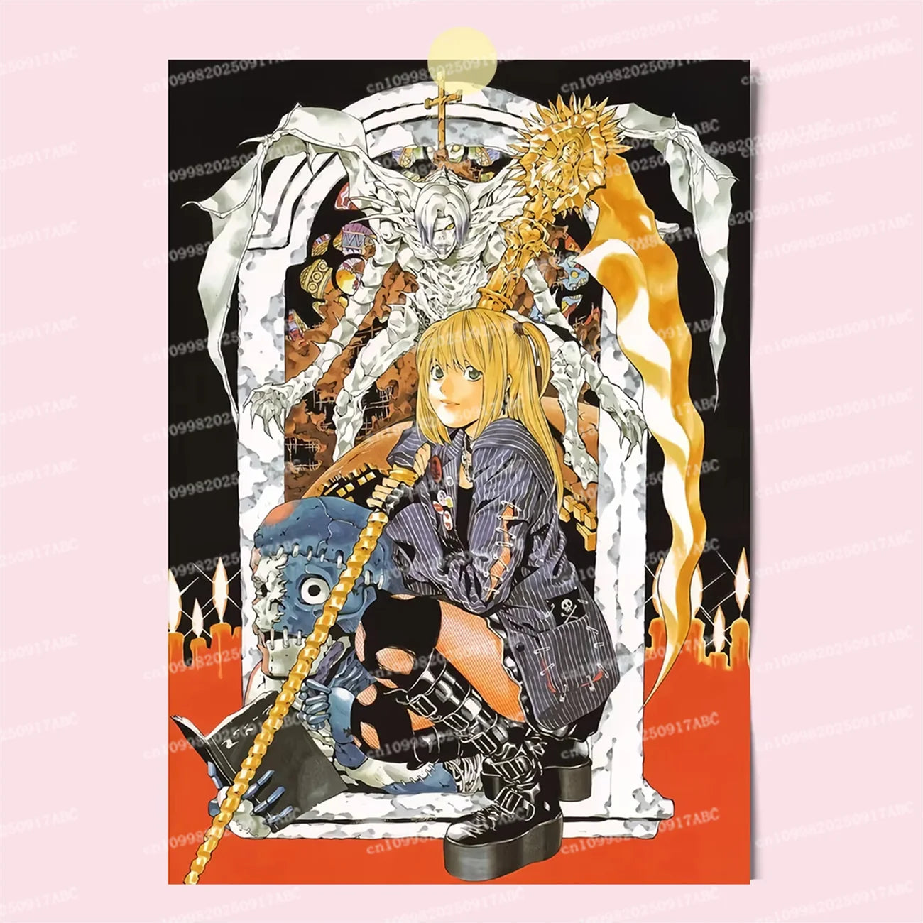 Home Tapestry Japanese Comics Death Note Frameless CanvasLight Yagami Comics Peripheral Misa Amane Indoor Room Decoration
