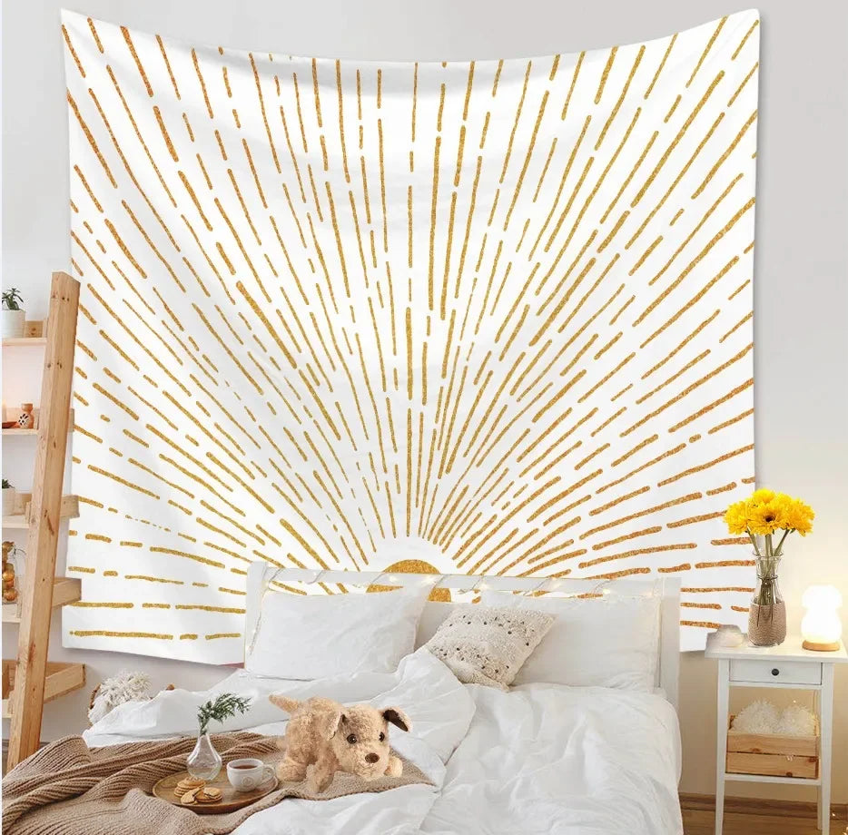 Tapestry Living Room Background Mural Beach Mat Home Decoration Simple and Fresh Character Wall Hanging