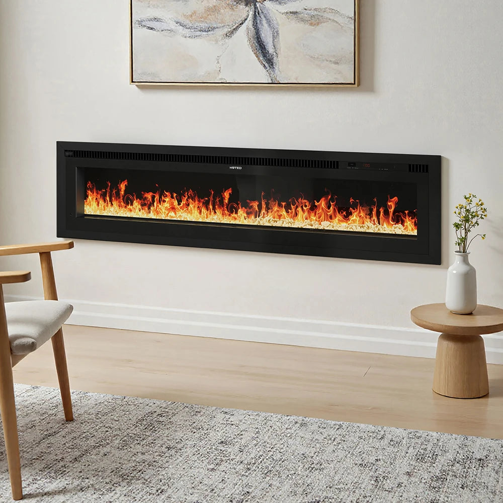【Breeins】Electrical Fireplace with Remote, Home Decor 12 Vibrant Flame Colours, Adjustable Heating Modes, and Safety Features