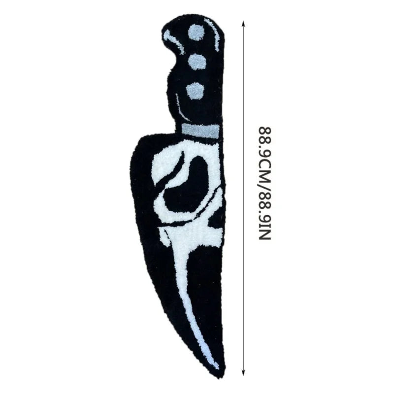 Skull Knife Carpet Horror Scary Scream Bedside Rug Wear Resistant Cashmere Home Welcome Decor 88.9CM