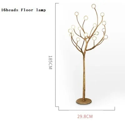 Modern Nordic Retro LED Chandelier For Living Bedroom Tree Branch Art Ceiling Pendant Lights Brown Antique Hanging Lamp Decor Li