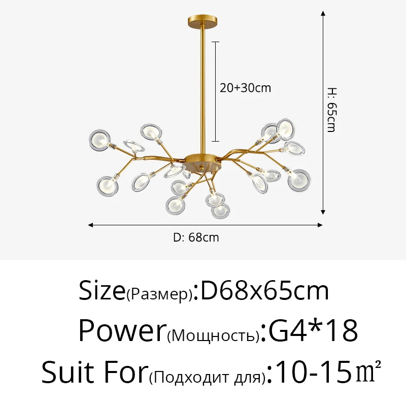 Modern LED Chandelier Living Room Bedroom Kitchen Nordic Gorgeous Firefly Lamp Home Indoor Lighting Luxurious Decor Hanging Lamp