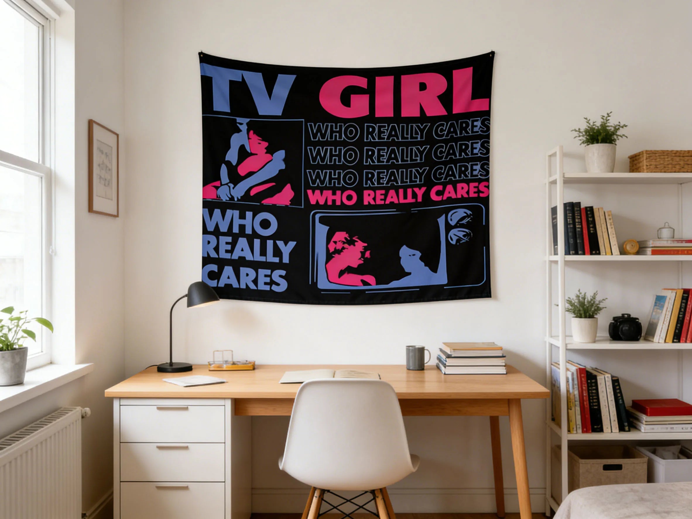 TV GIRL Tapestry Bohemian Style Tapestry Suitable For Various Festivals Bedroom Dormitory and Party Aesthetic Wall Hanging Decor