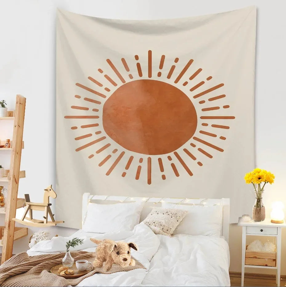 Tapestry Living Room Background Mural Beach Mat Home Decoration Simple and Fresh Character Wall Hanging