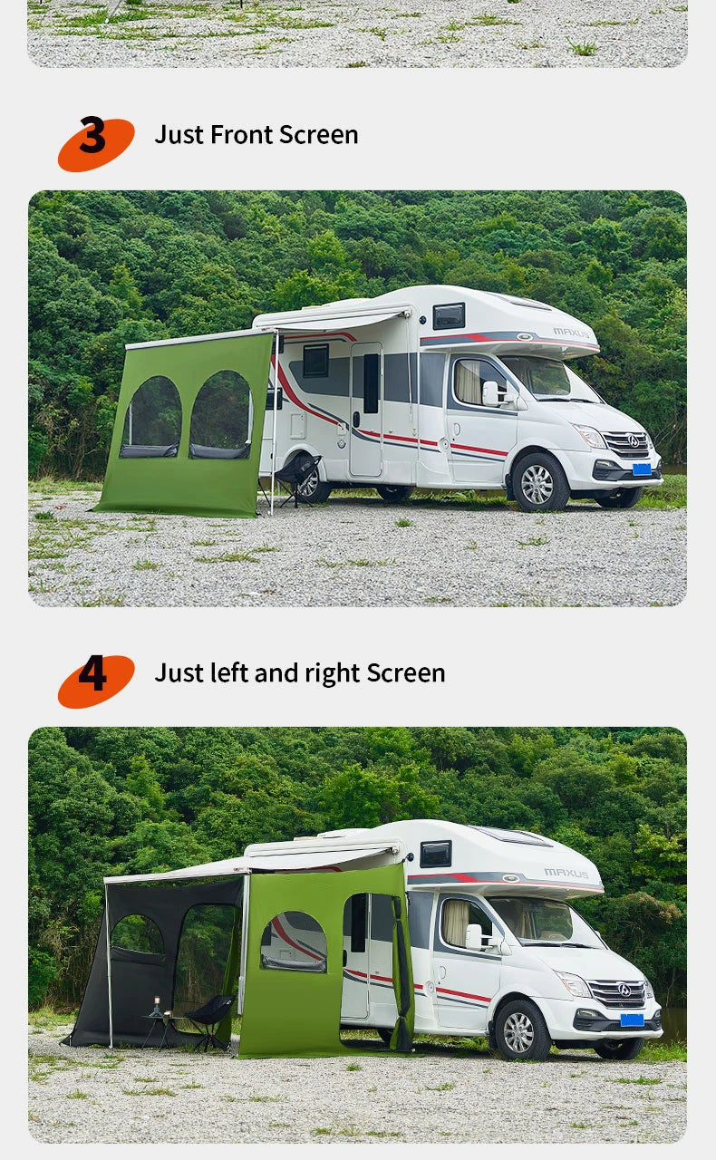 Caravan Awning Tent RV Screen Room Family Room Camper Privacy Room Sunshade Campervan Tent Outdoor Camping Shelter