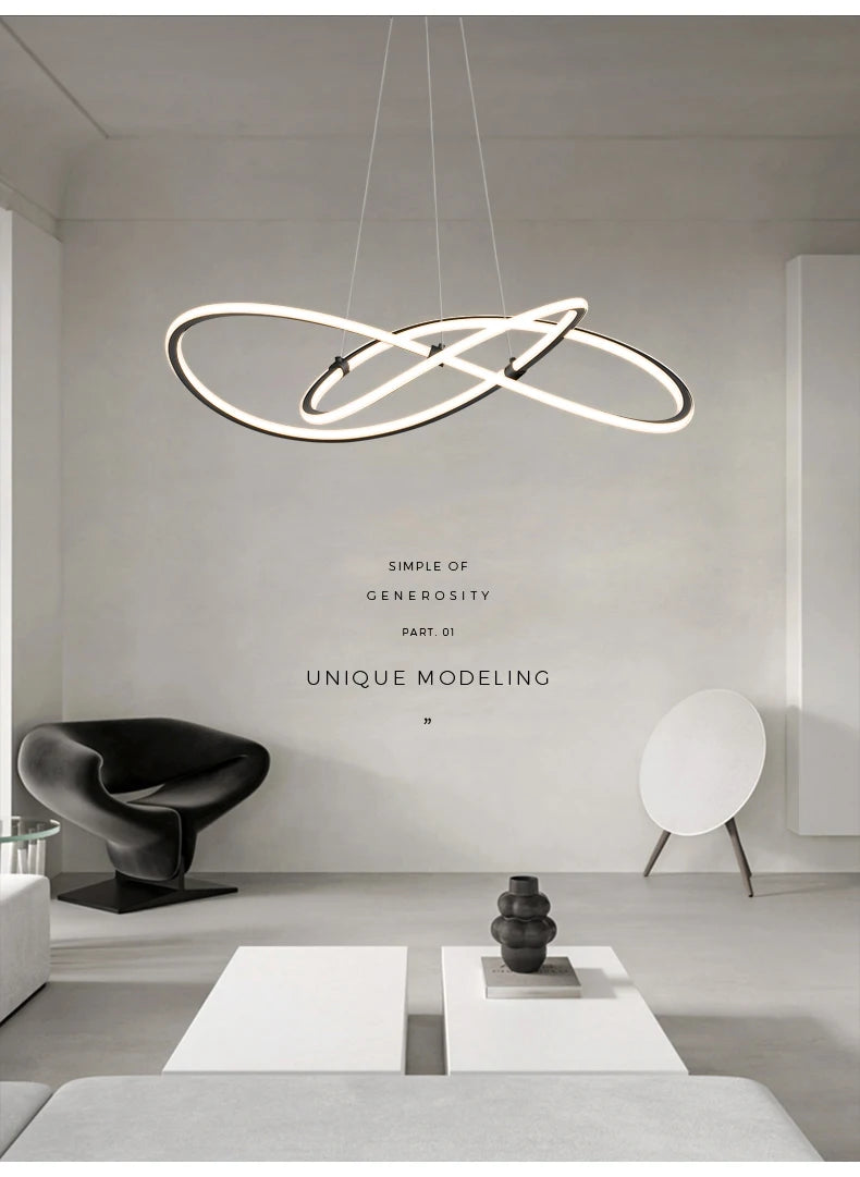 Simple Modern Ceiling Chandelier Adjustable Indoor Lighting High Brightness for Living Room Dining Room Bedroom Decor Ornament