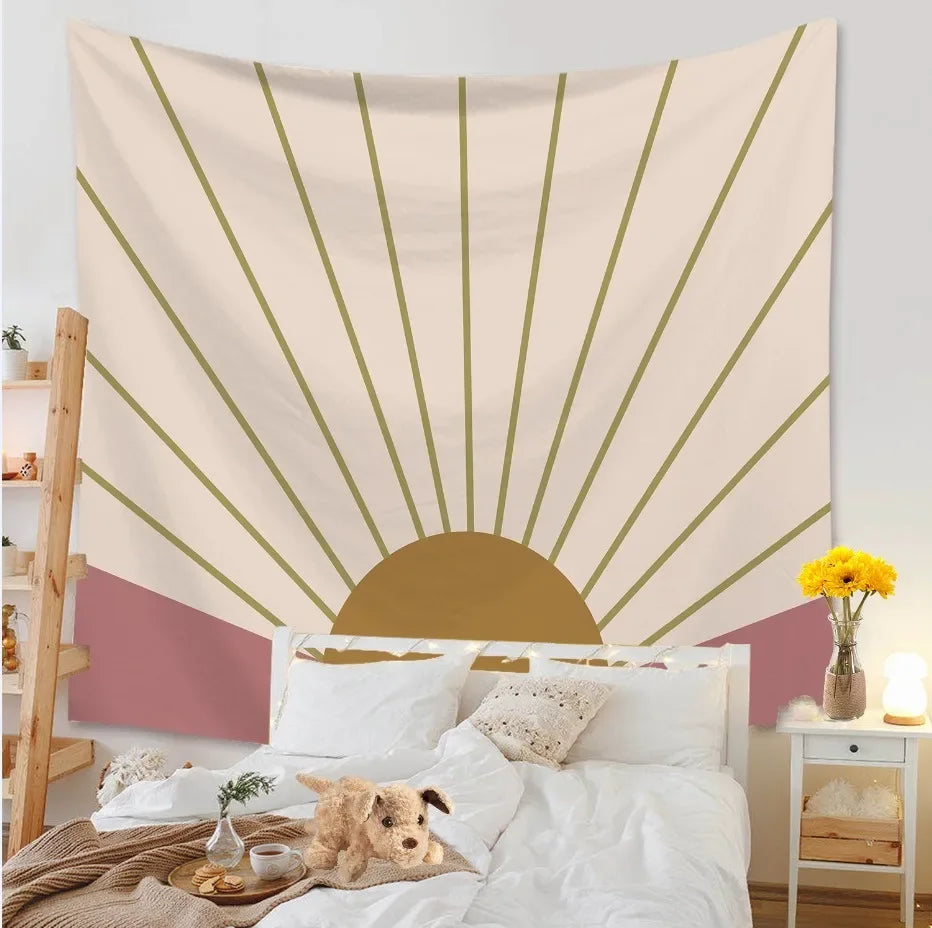 Tapestry Living Room Background Mural Beach Mat Home Decoration Simple and Fresh Character Wall Hanging