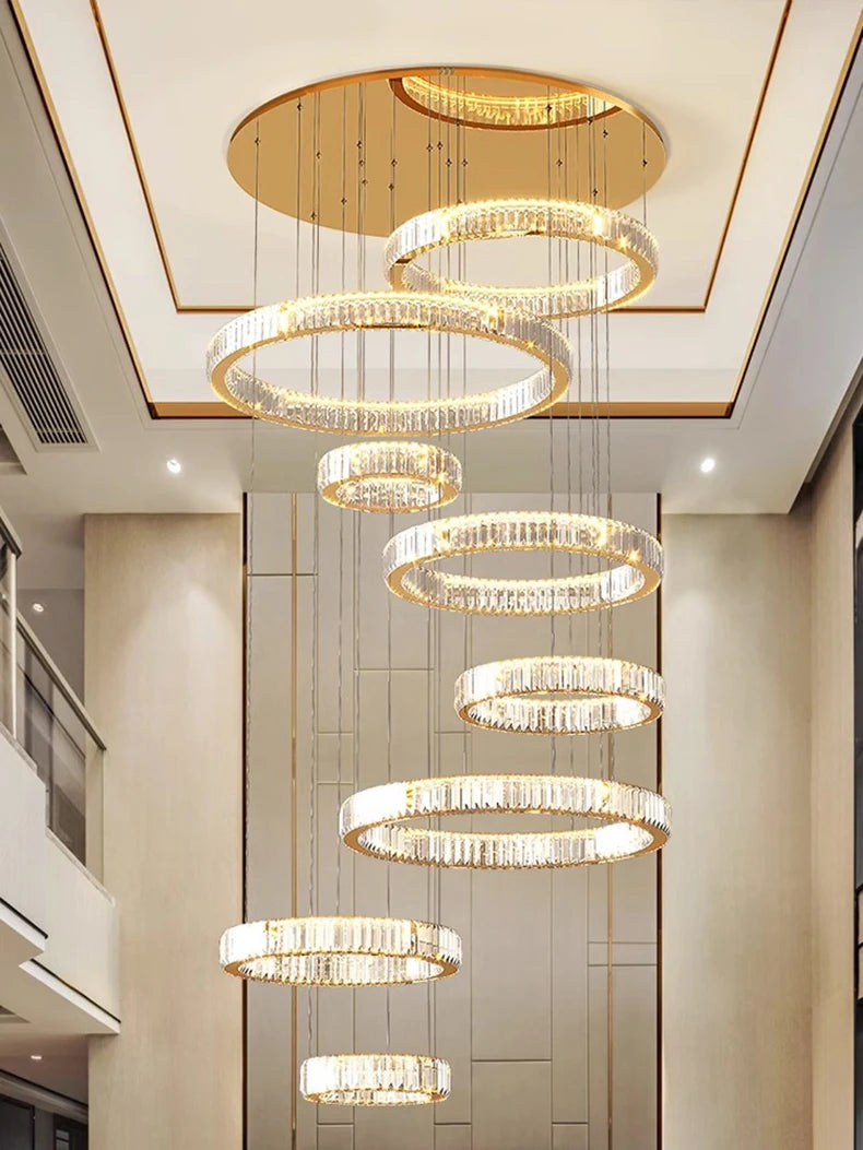 Nordic home decor Crystal chandelier Dining room chandelier ceiling lamp villa chandelier stair lamp interior lighting fixture