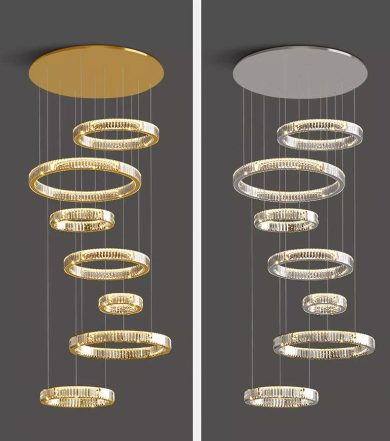 Nordic home decor Crystal chandelier Dining room chandelier ceiling lamp villa chandelier stair lamp interior lighting fixture