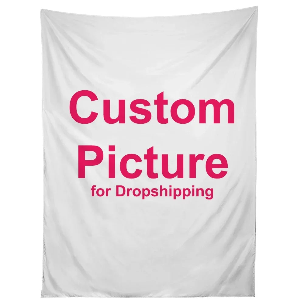 Custom Tapestry Any Logo / Size  Color Creative DIY Design  Bohemian Decorative Mandala Hippie Life Photo