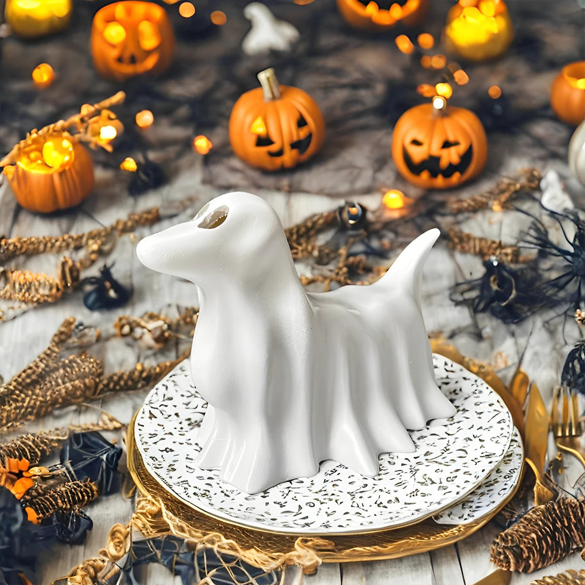 Halloween Ghost Decoration - Perfect Gift for Halloween Home Decor and Dog Lovers, Halloween Decoration - Ghost Dog Halloween Decor (Lights Not Included)