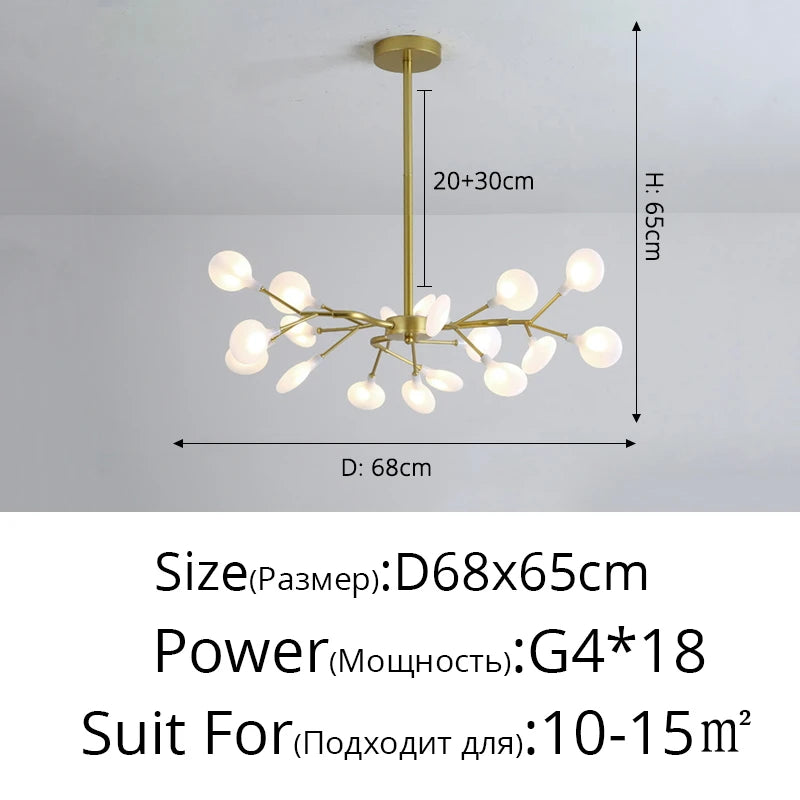 Modern LED Chandelier Living Room Bedroom Kitchen Nordic Gorgeous Firefly Lamp Home Indoor Lighting Luxurious Decor Hanging Lamp