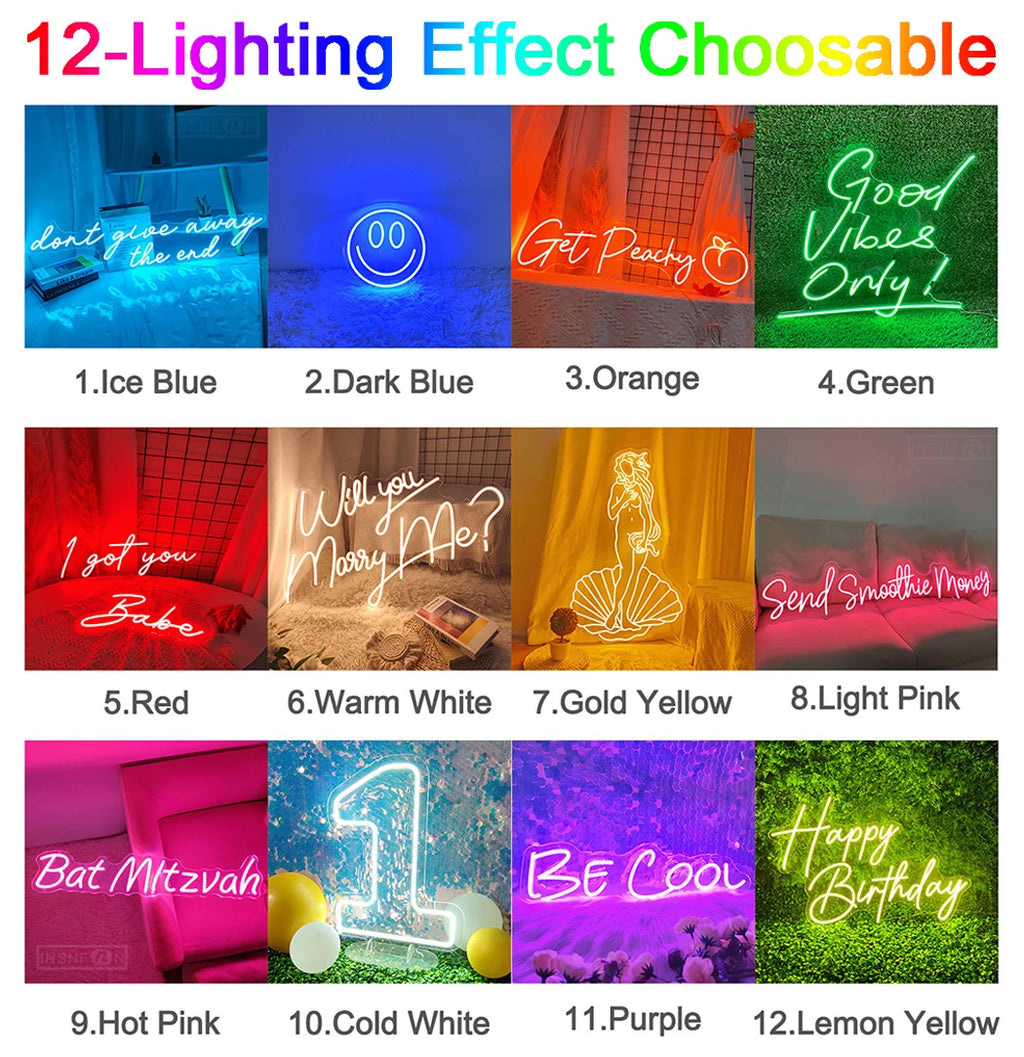Personalized Custom Name Neon Sign Dimmable LED Wall Lamp Home Decor Light