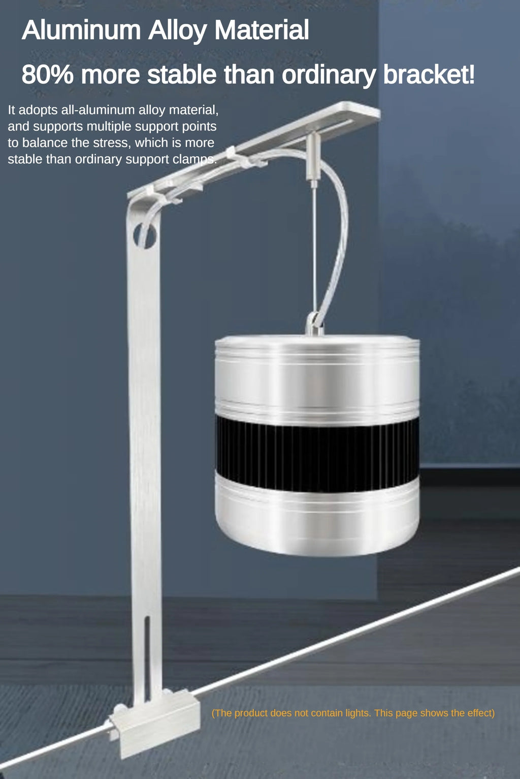 Aluminum Alloy Brushed Fish Tank Light Bracket – Versatile Clamp Mount for Tube, Pendant & Strip Lights