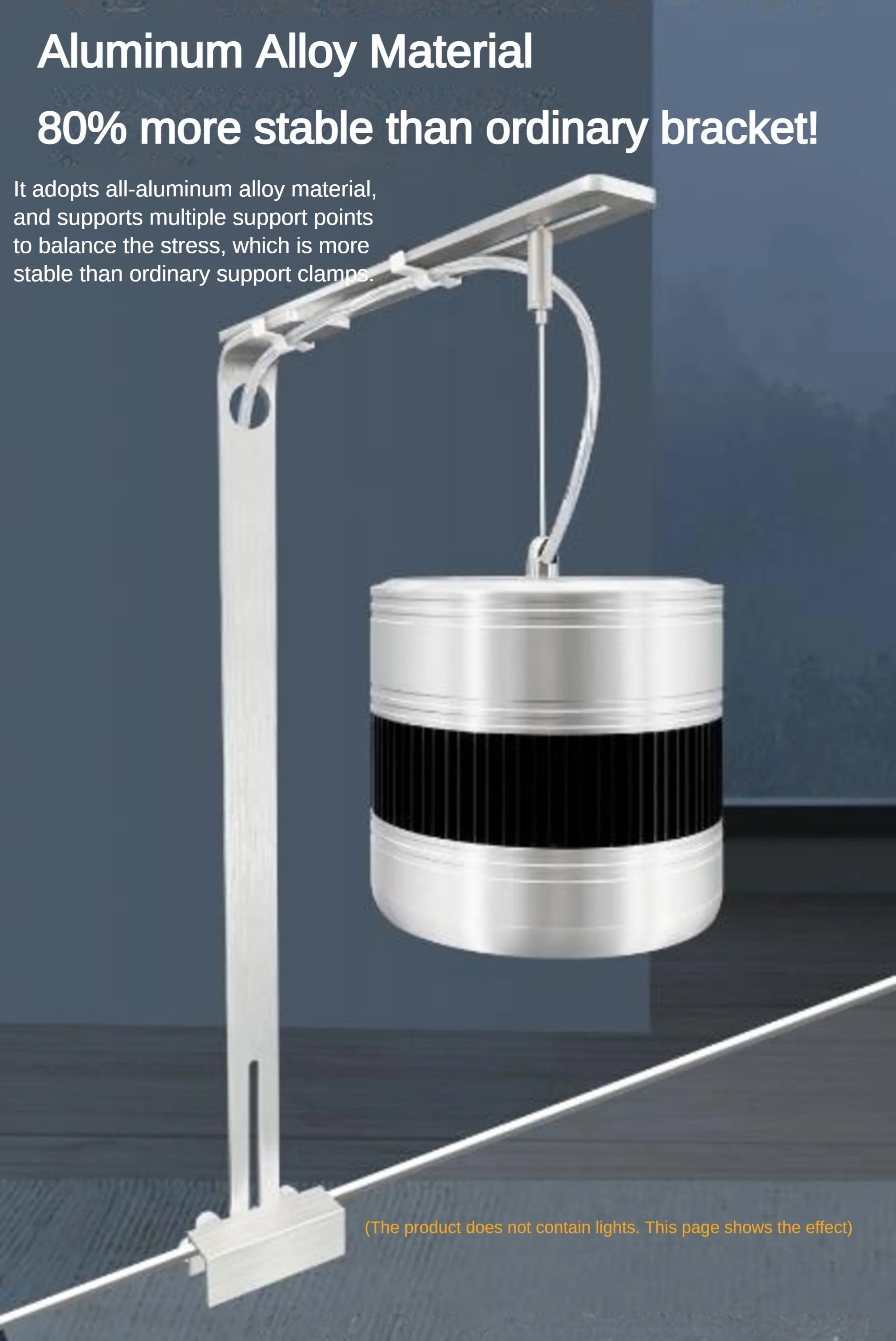 Aluminum Alloy Brushed Fish Tank Light Bracket – Versatile Clamp Mount for Tube, Pendant & Strip Lights