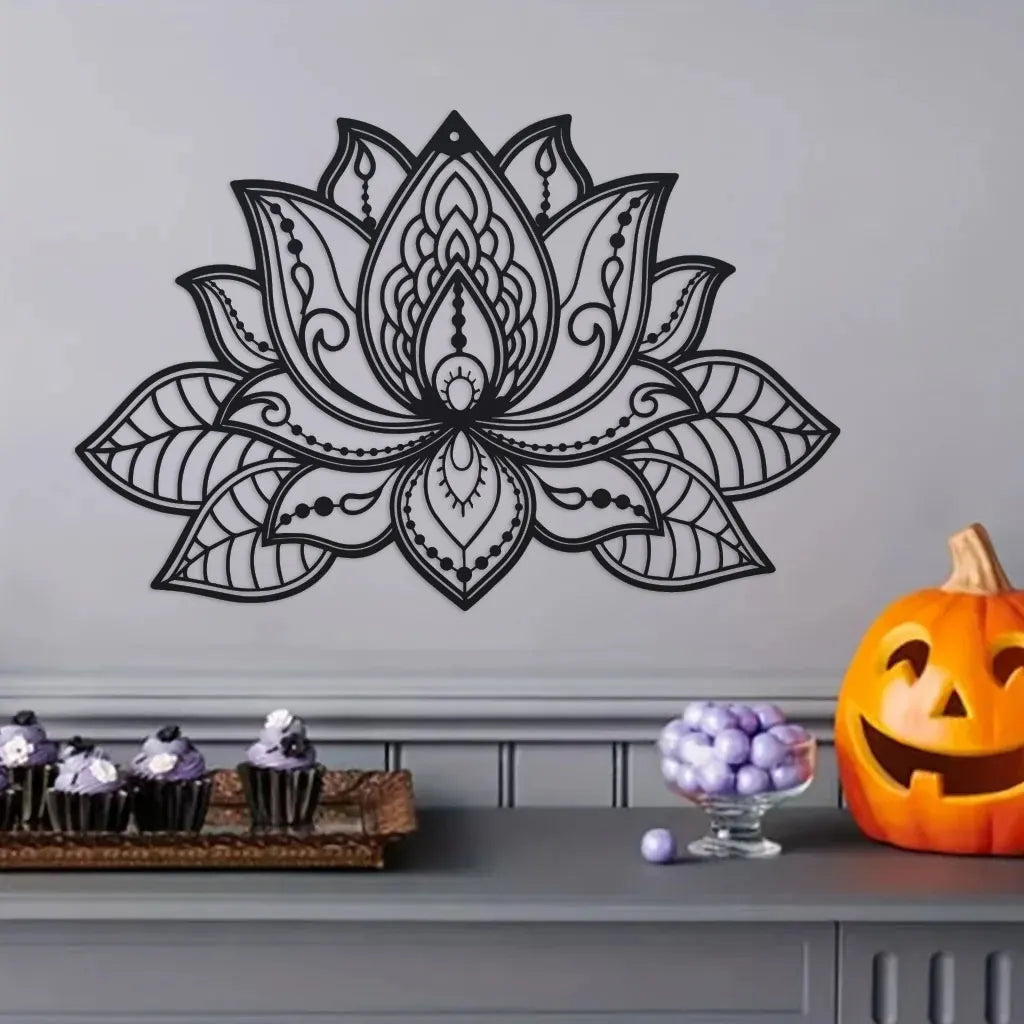 1Pc Metal Lotus Flower Mandala Wall Art, Metal Wall Decor, Meditation Room Decor, Lotus Wall Decor, Zen Decor, Yoga Gifts