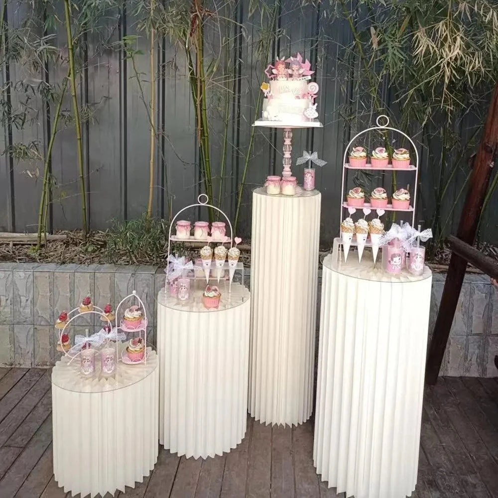 Folding Honeycomb Paper Wedding Backdrop Decor Birthday Party DIY Decor Dessert Table Cake Stand Baby Shower Decor Ramadan decor