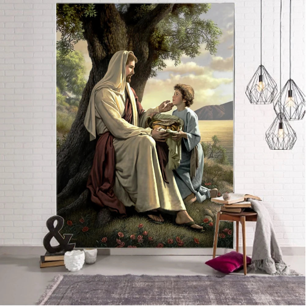 Jesus God Decorative Tapestry Home Decor Tapestry Mandala Bohemian Hippie Wall Tapestry Countdown Witchcraft Tapestry