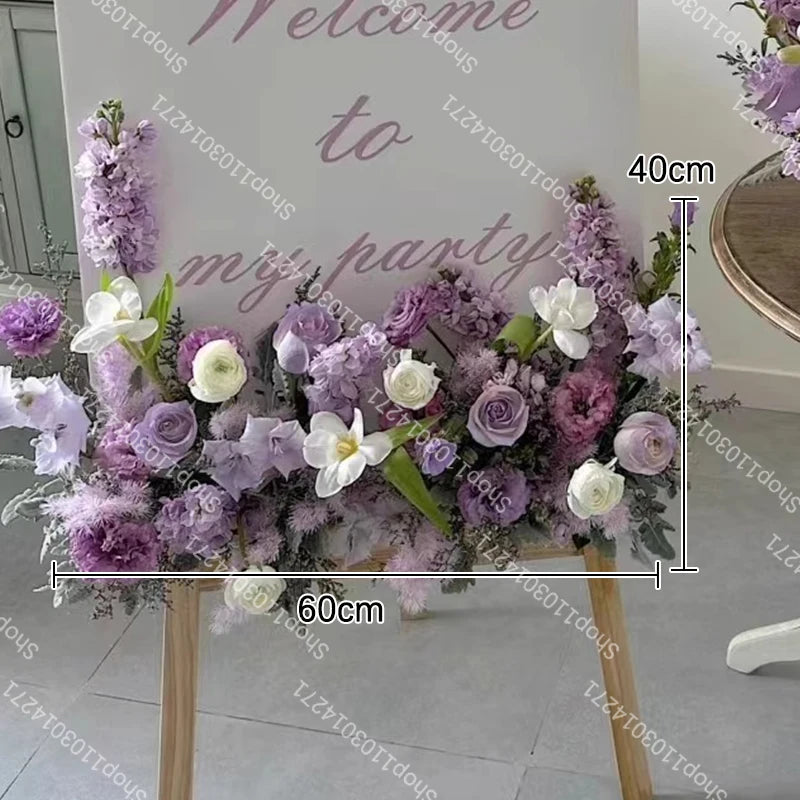 Artificial Flower Road Lead Floor Flower Row Welcome Sign Decor Wedding Hanging Flowers Row Centerpiece Party Decoration