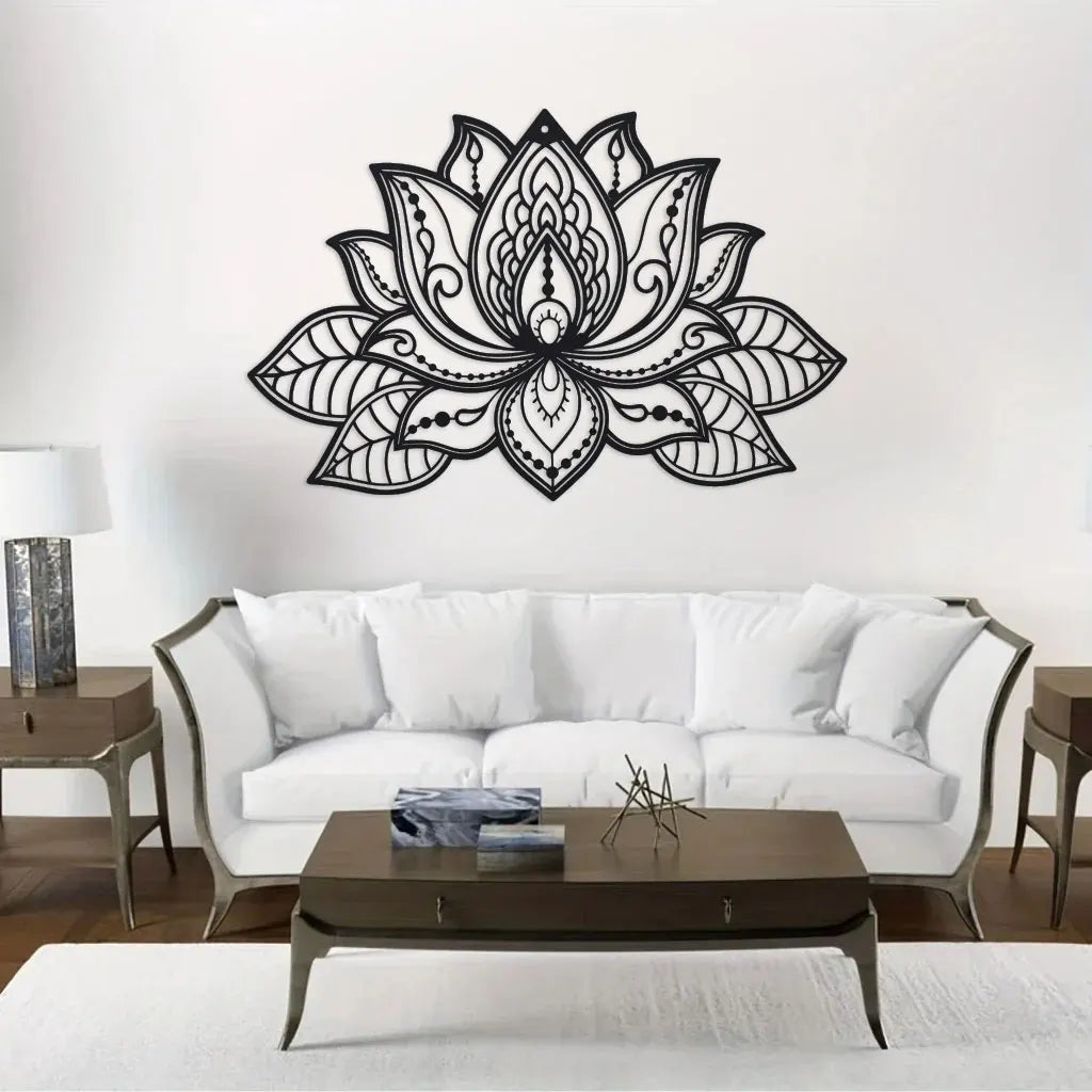 1Pc Metal Lotus Flower Mandala Wall Art, Metal Wall Decor, Meditation Room Decor, Lotus Wall Decor, Zen Decor, Yoga Gifts