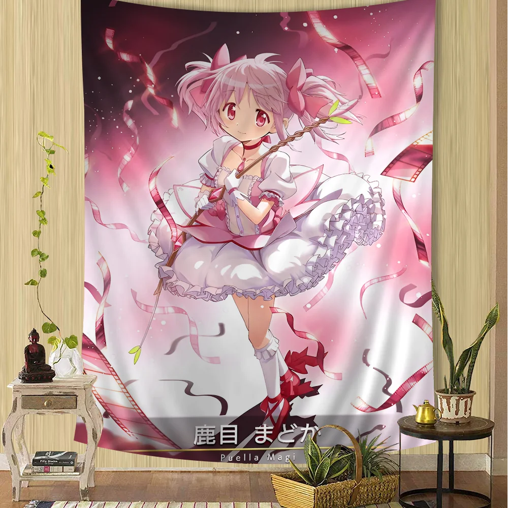 VIKAMA Magical Girl Tapestry Bohemian Tapestry Tarot Hippie Tapestry Dormitory Japanese Tapestry Wall Decoration