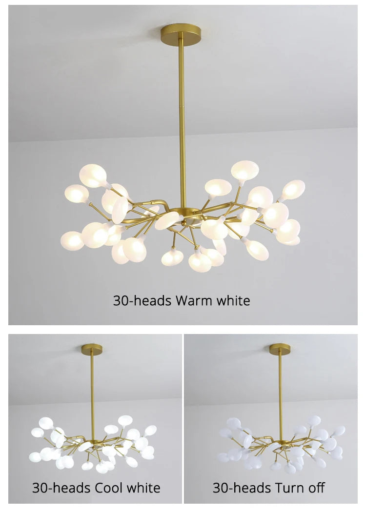 Modern LED Chandelier Living Room Bedroom Kitchen Nordic Gorgeous Firefly Lamp Home Indoor Lighting Luxurious Decor Hanging Lamp