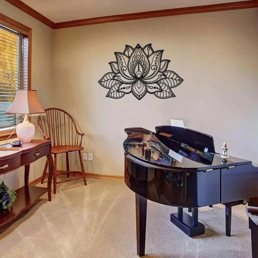 1Pc Metal Lotus Flower Mandala Wall Art, Metal Wall Decor, Meditation Room Decor, Lotus Wall Decor, Zen Decor, Yoga Gifts