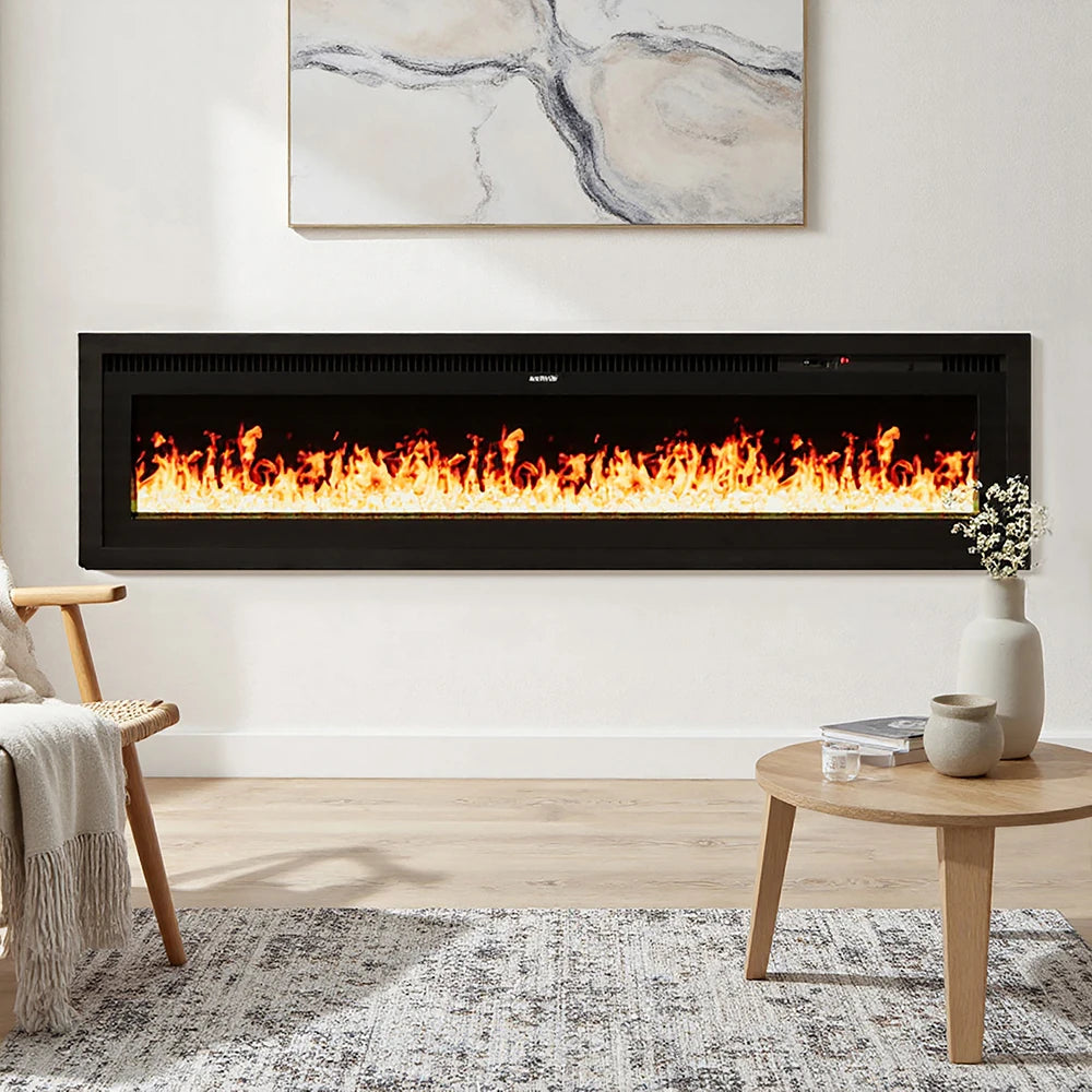 【Breeins】Electrical Fireplace with Remote, Home Decor 12 Vibrant Flame Colours, Adjustable Heating Modes, and Safety Features