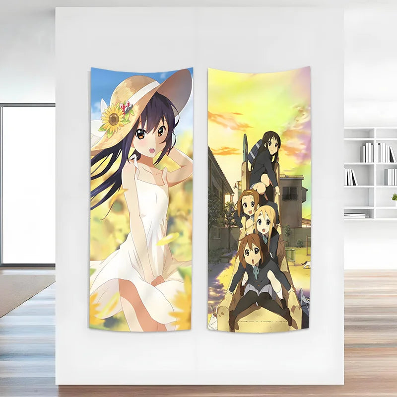 K-On! Tapestry Anime Backdrop Cute Girly Decorative Cloth for Dormitory and Bedroom Wall Decoration & Imperfection Covering