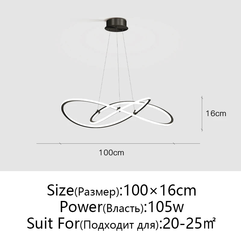 Simple Modern Ceiling Chandelier Adjustable Indoor Lighting High Brightness for Living Room Dining Room Bedroom Decor Ornament