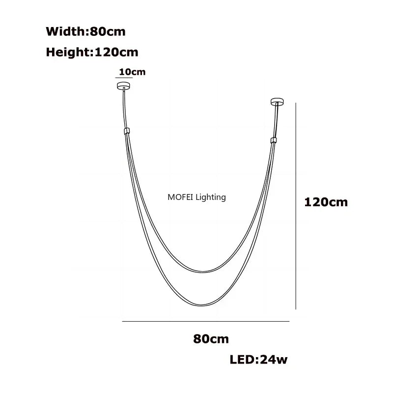 Nordic Lamp Designr Fashionable Light Luxury Flexible Belt Dimmable Chain Chandeliver Room Art Hall Home Decor Pendant Light LED