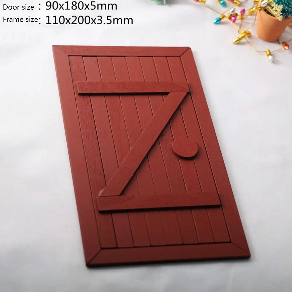 Dollhouse 1:12 1:6 Courtyard Decor Decoration Crafts Simulation Ladder Mini Mailbox Wooden Door Christmas Decoration