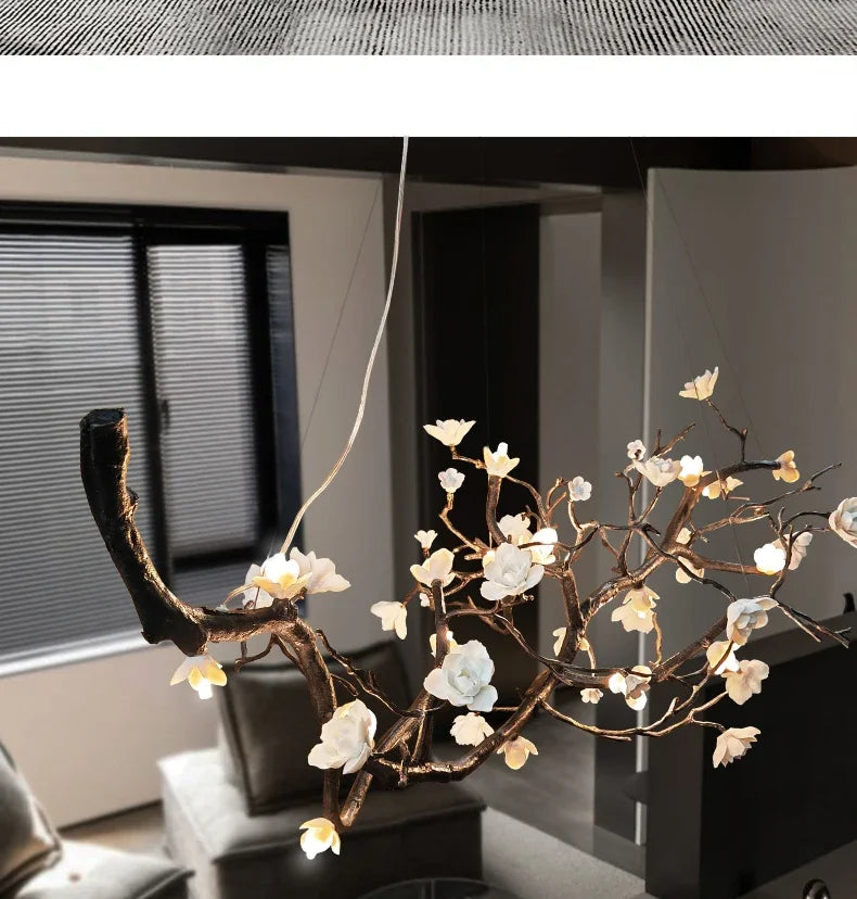 Nordic Branch LED Chandelier for Living Dining Room Coffee Tables Kitchen Bedroom Pendant Light Home Decor Lusters Luminaires
