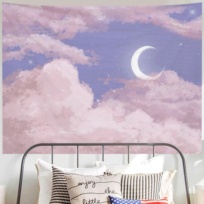 Ashou Oil Painting Scenery Tapestry Dorm Room Decoration Aesthetic Tapestry Wall Tapestry Decor Wall Hanging Tapestry Decoration