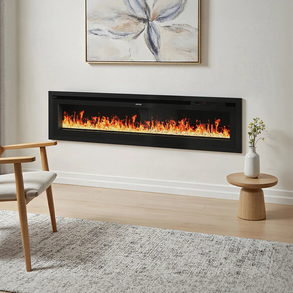 【Breeins】Electrical Fireplace with Remote, Home Decor 12 Vibrant Flame Colours, Adjustable Heating Modes, and Safety Features