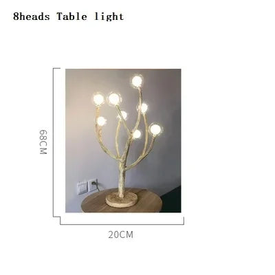 Modern Nordic Retro LED Chandelier For Living Bedroom Tree Branch Art Ceiling Pendant Lights Brown Antique Hanging Lamp Decor Li
