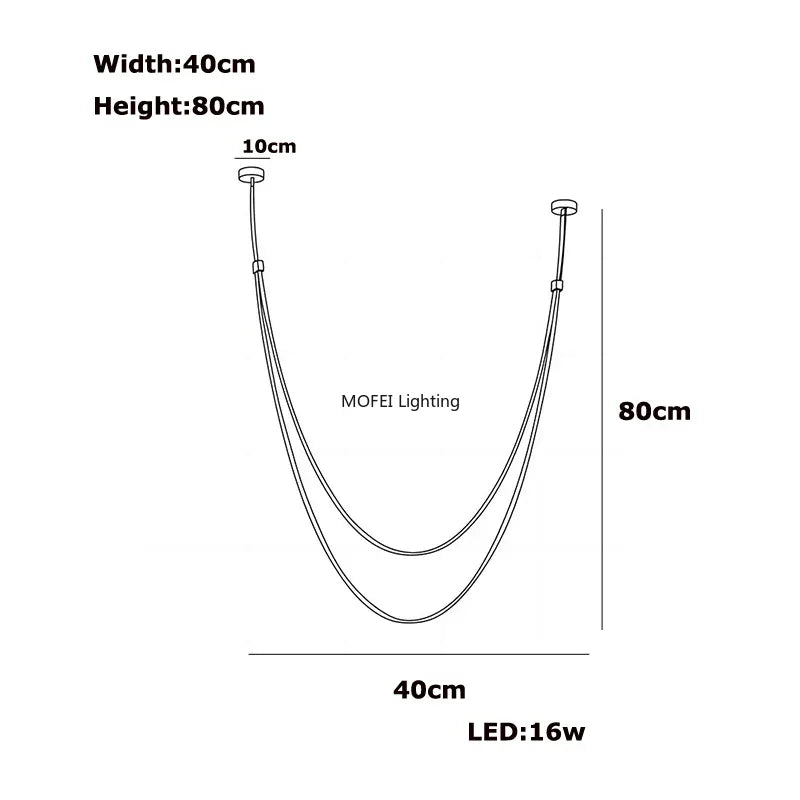 Nordic Lamp Designr Fashionable Light Luxury Flexible Belt Dimmable Chain Chandeliver Room Art Hall Home Decor Pendant Light LED