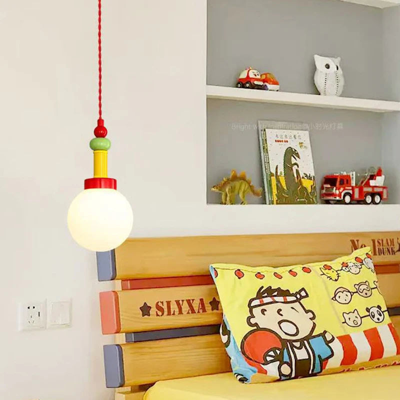 Nordic Macaron Pendant Lamp Memphis Room Pendant Light Designer Creative Glass Ceiling Lamp Children's Room Living Room Lights