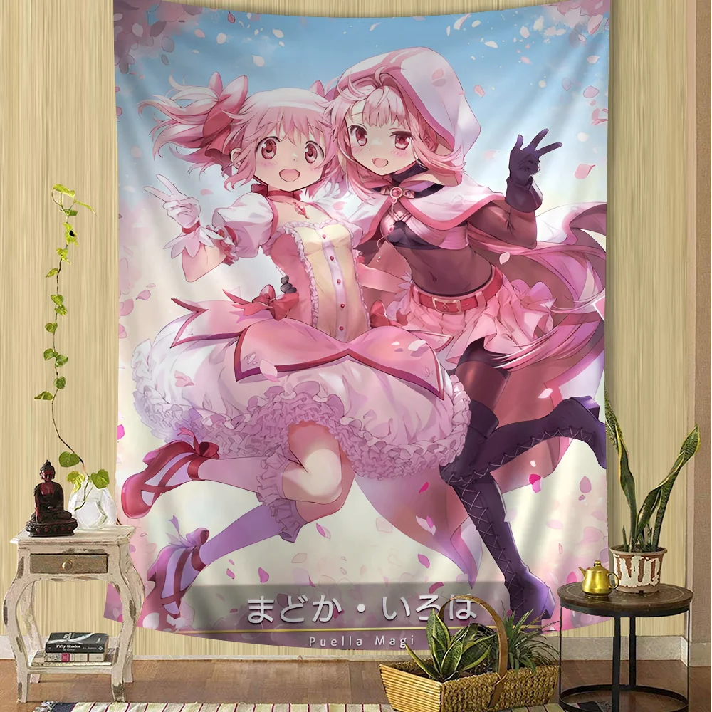 VIKAMA Anime Magical Girl Tapestry Bohemian Tapestry Tarot Hippie Tapestry Dorm Japanese-Style Tapestry Wall Decor