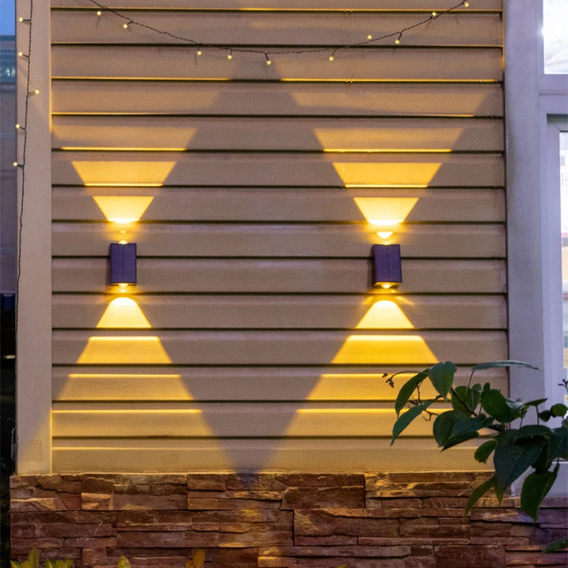 2LEDs Solar Outdoor Lights,Waterproof Atmosphere Lighting,Decorative Wall Lam for Garden Yard Porch Balcony Walkway Camping Deco